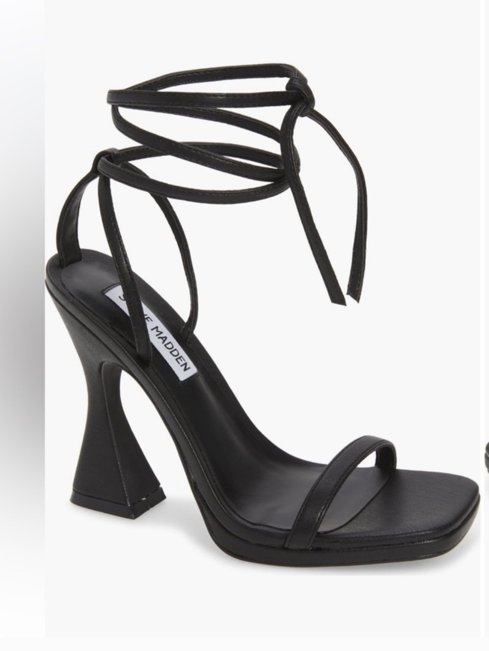 Steve Madden Lafayette Lace-Up Heeled Sandals Black Size 10